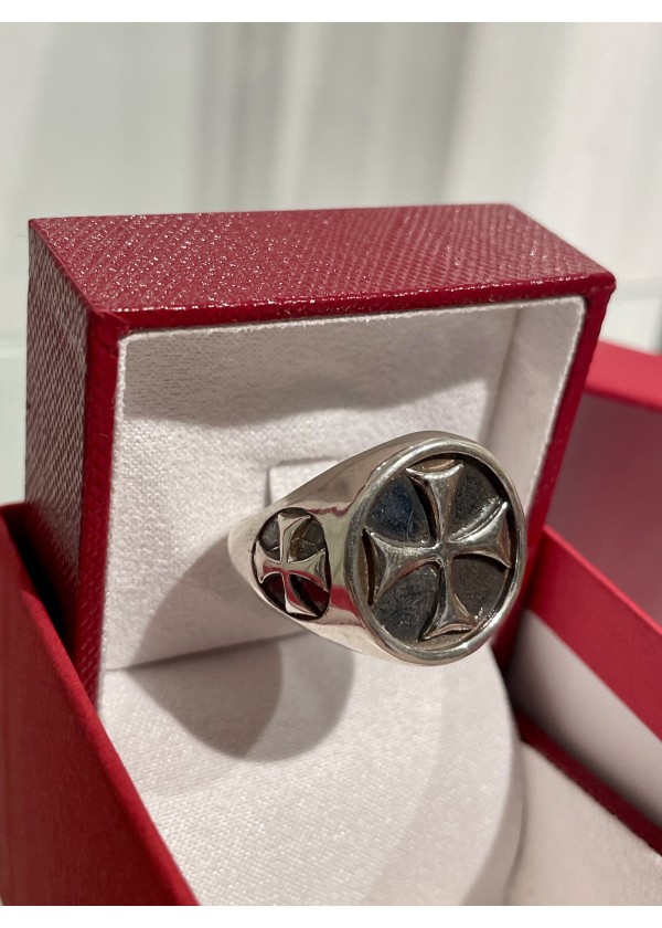 Bague Croix Templière, argent 925