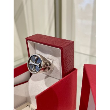 Bague Croix Templière, argent 925