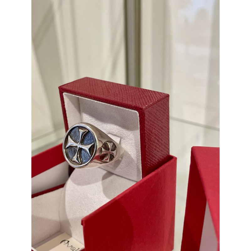 Bague Croix Templière, argent 925