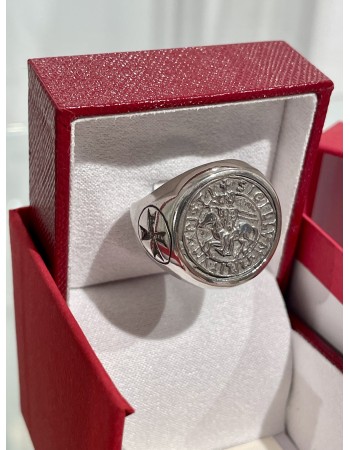 Bague Sceau des Templiers, Argent 925