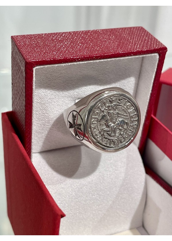 Bague Sceau des Templiers, Argent 925