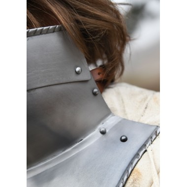 Gorgerin Médiévaux avec bavière, acier 1,2 mm