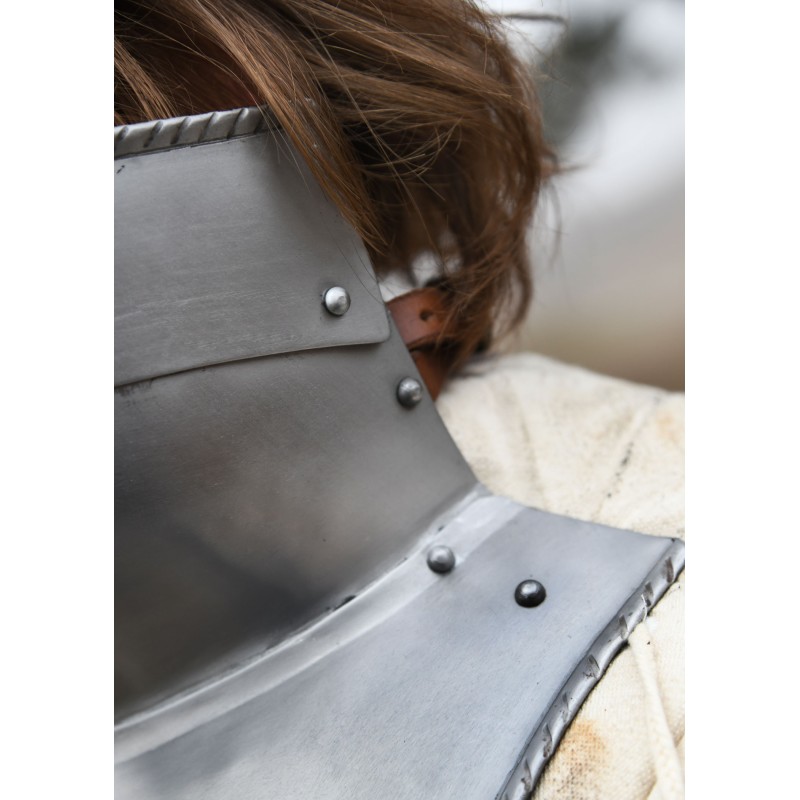 Gorgerin Médiévaux avec bavière, acier 1,2 mm