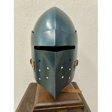 Casque de combat – Bassinet médiéval à visière