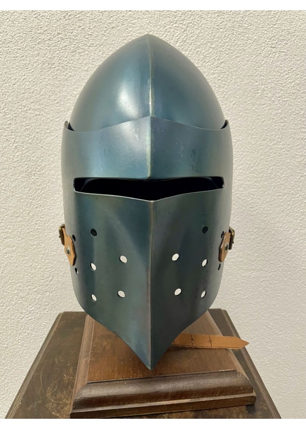 Casque de combat – Bassinet médiéval à visière