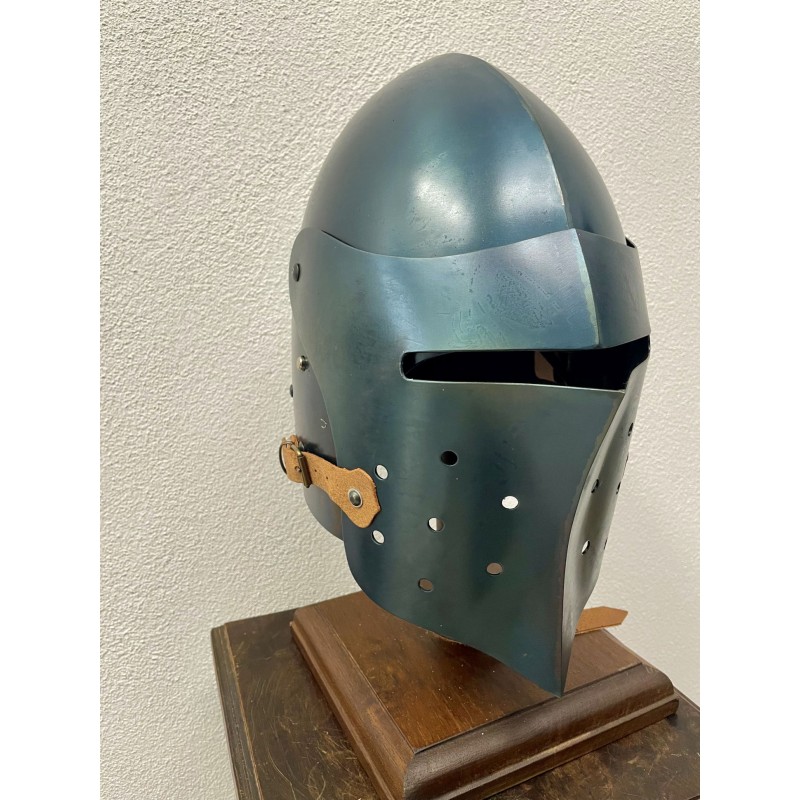 Casque de combat – Bassinet médiéval à visière