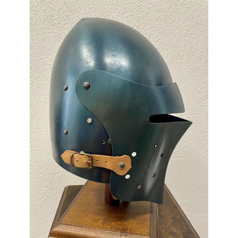 Casque de combat – Bassinet médiéval à visière