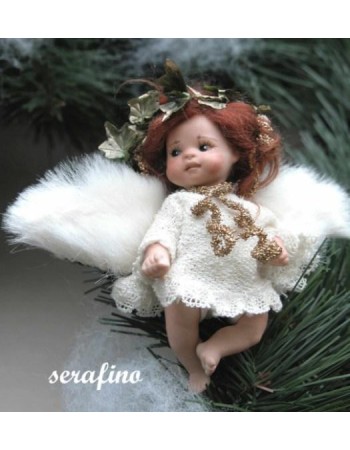 Serafino, Poupée fée en porcelaine de 7 cm