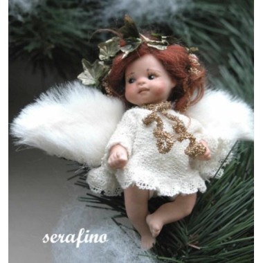 Serafino, Poupée fée en porcelaine de 7 cm