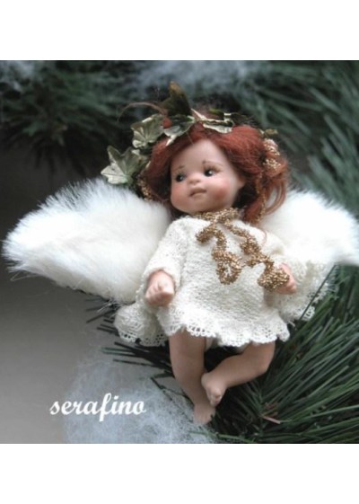 Serafino, Poupée fée en porcelaine de 7 cm