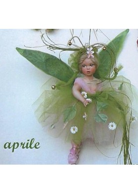 Fée Avril, Poupée fée en porcelaine de 28 cm