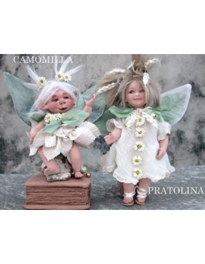 Fée Camomille et Pratolina, Poupée fée en porcelaine