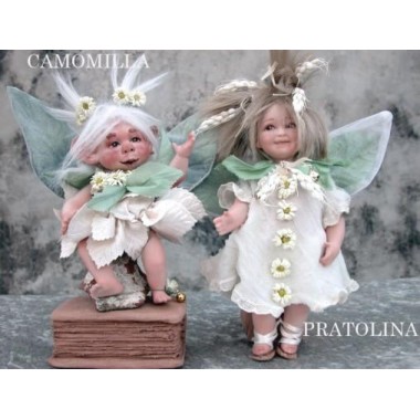 Fée Camomille et Pratolina, Poupée fée en porcelaine