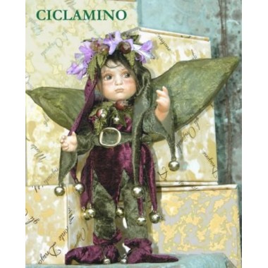 Fée Cyclamen, Poupée fée en porcelaine de 30 cm