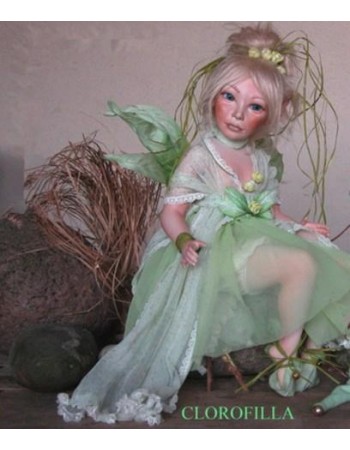 Poupée Porcelaine - Fée Chlorophylle, 35 cm