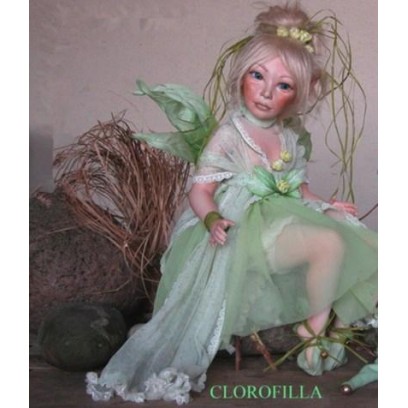 Poupée Porcelaine - Fée Chlorophylle, 35 cm