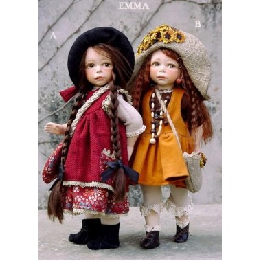 Poupée Porcelaine de Collection Emma - Hauteur 38 cm,