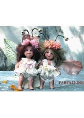 Fée Papillon, Poupée fée en porcelaine de 14 cm