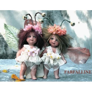 Fée Papillon, Poupée fée en porcelaine de 14 cm