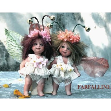 Fée Papillon, Poupée fée en porcelaine de 14 cm