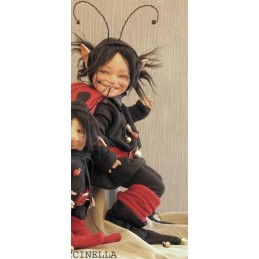 Poupée Porcelaine - Fée Coccinelle - 23/30 cm