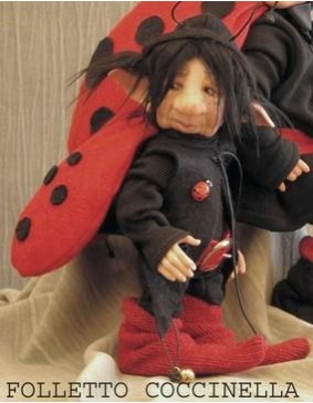 Poupée Coccinelle Elf, 22 cm, Poupée Porcelaine Collection