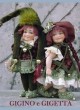 Poupées Elfes Gigino et Gigetta, Poupées Porcelaine Collection, 22 cm