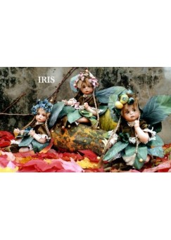Fée iris, Poupée fée en porcelaine de 22 cm