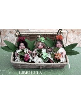 Fées Libellule, Poupée fée en porcelaine de 12 cm