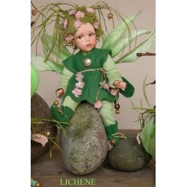 Poupée Elfe Lichen, Poupée Porcelaine Elfe, 24 cm