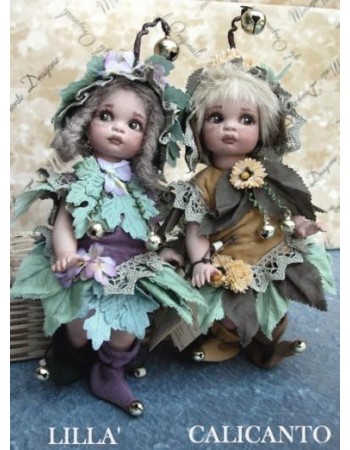 Fées Lilla et Calicanto, Poupée fée en porcelaine de 18 cm