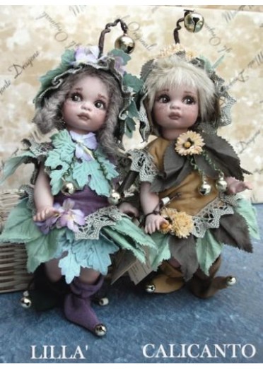 Fées Lilla et Calicanto, Poupée fée en porcelaine de 18 cm