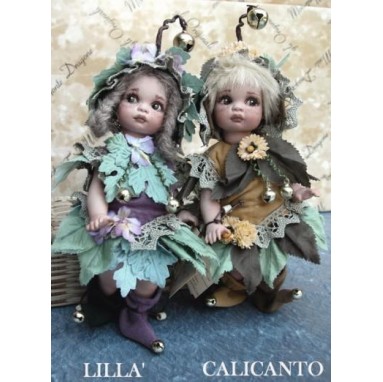 Fées Lilla et Calicanto, Poupée fée en porcelaine de 18 cm