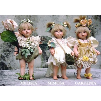 Poupées Porcelaine Fées: Melissa, Gardénia, Mimosa