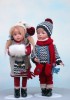 Poupées Porcelaine, Les Enfants en Hiver