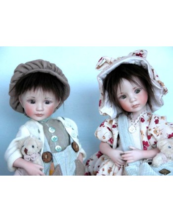  Poupées - Enfants au printemps - Poupée Porcelaine de Collection