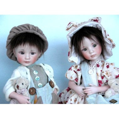  Poupées - Enfants au printemps - Poupée Porcelaine de Collection