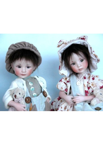  Poupées - Enfants au printemps - Poupée Porcelaine de Collection