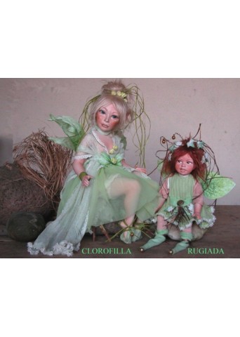 Poupée Porcelaine - Fée Chlorophylle, 35 cm