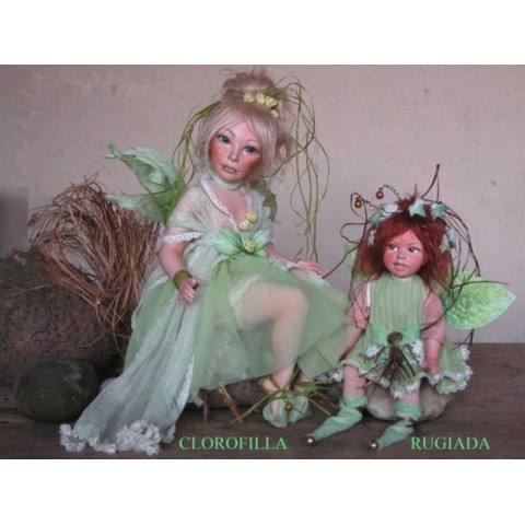 Poupée Porcelaine - Fée Chlorophylle, 35 cm