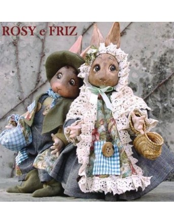 Poupées Lapins Rosy et Friz, 28cm - Poupées Porcelaine Collection