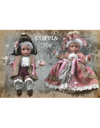 Couple '700, Marionnettes - Poupée de Collection en porcelaine