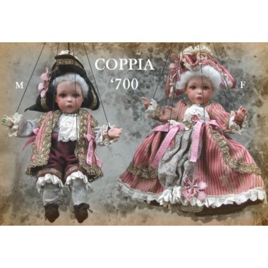 Couple '700, Marionnettes - Poupée de Collection en porcelaine