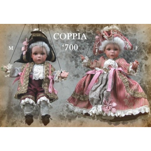 Couple '700, Marionnettes - Poupée de Collection en porcelaine