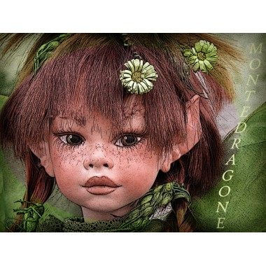 Fée Demetra, Poupée fée en porcelaine de 36 cm