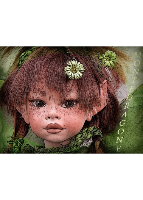 Fée Demetra, Poupée fée en porcelaine de 36 cm