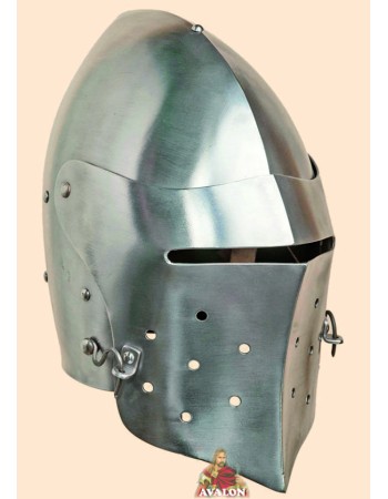 Casque de combat – Bassinet médiéval à visière