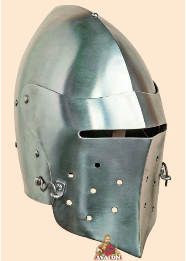 Casque de combat – Bassinet médiéval à visière