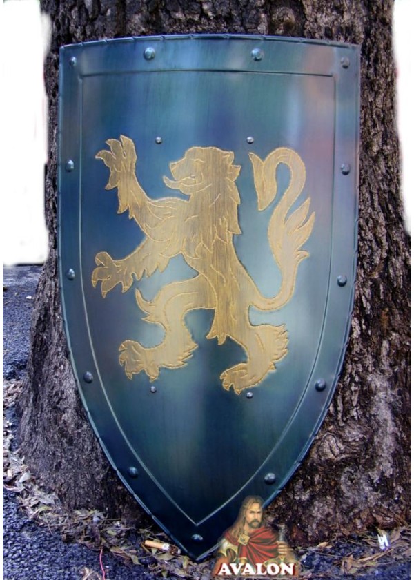 Bouclier Médiévale - Bouclier Avec Lion Rampant