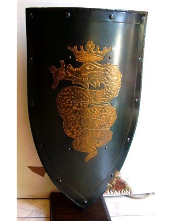 Bouclier médiévale avec le serpent des Visconti